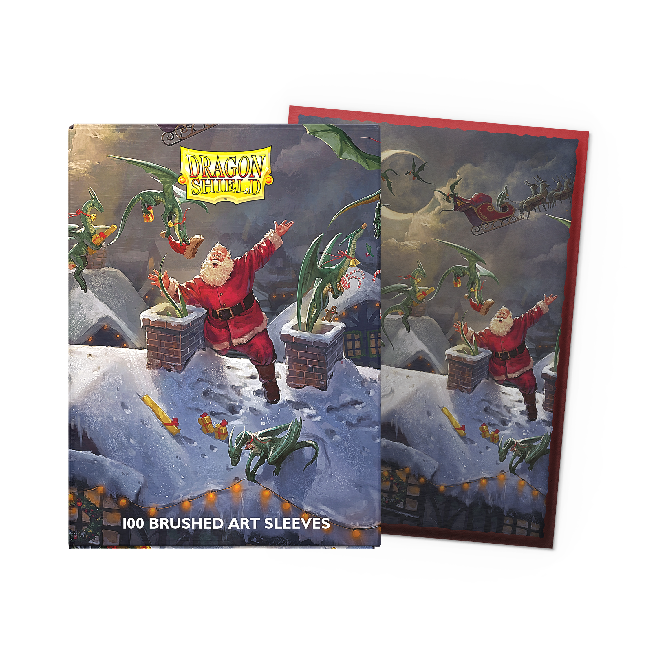 Dragon Shield Sleeves: Brushed Art - Christmas Dragon 2022 (100)